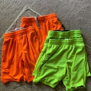 Athletic Works Kids Bright Orange and Lime Green Shorts
